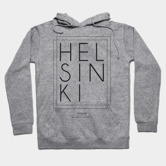 Helsinki City typography 2 Hoodie by StudioGrafiikka